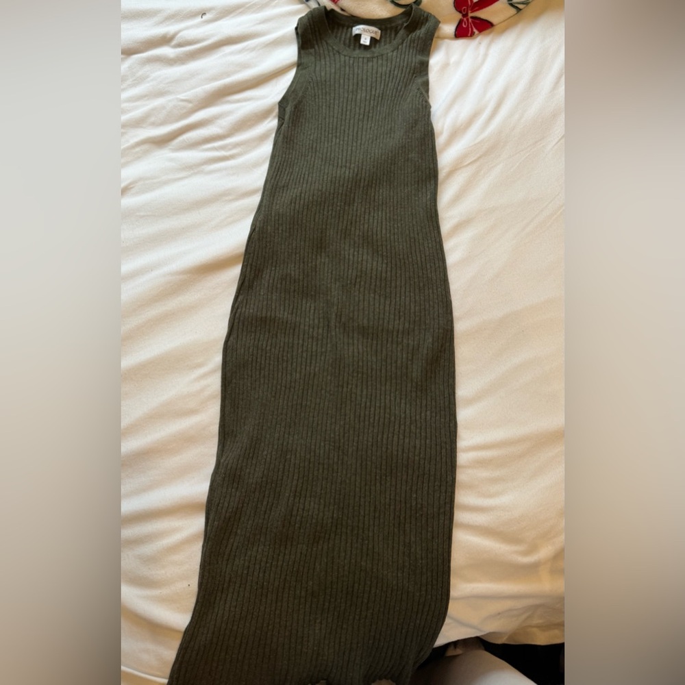 Prologue Dark Green Ribbed Pencil Dress